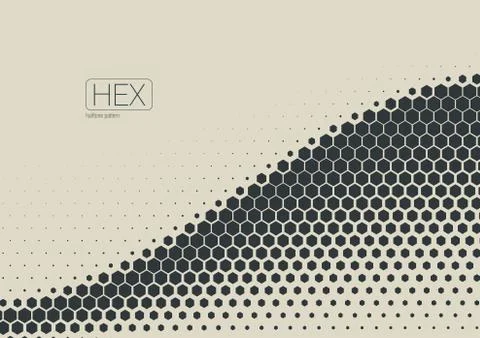 2D Abstract Geometric Wave Hex Halftone Pattern Stock Illustration