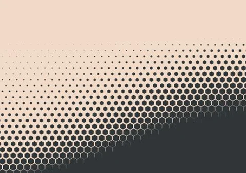 2D Abstract Geometric Wave Hex Halftone Pattern Stock Illustration