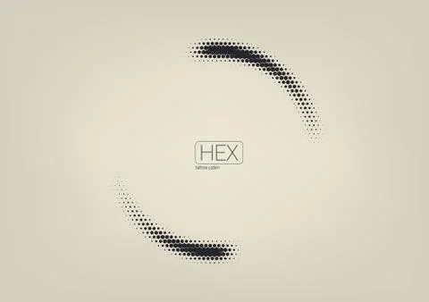 2D Abstract Geometric Wave Hex Halftone Pattern Stock Illustration