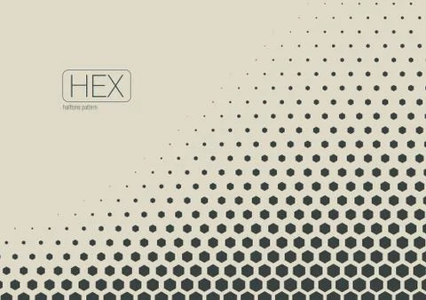 2D Abstract Geometric Wave Hex Halftone Pattern Stock Illustration