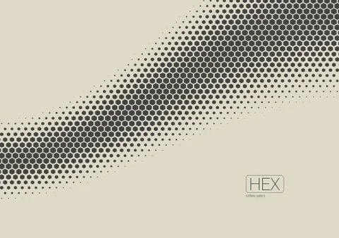 2D Abstract Geometric Wave Hex Halftone Pattern Stock Illustration