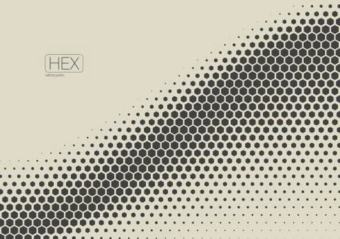 2D Abstract Geometric Wave Hex Halftone Pattern イラスト素材