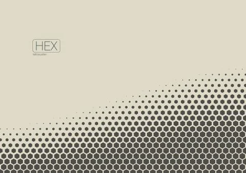 2D Abstract Geometric Wave Hex Halftone Pattern Stock Illustration