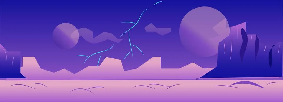 2D Alien Planet Game Background Vector Illustration Stock Illustration