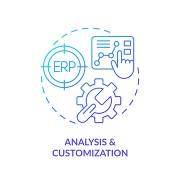 2D analysis and customization line icon concept 스톡 일러스트