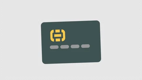 2D Animated Bank Card Front Seamless Loop with Alpha Channel Stock Footage 335817154