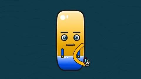 2D Animated Cartoon Pill Character Showing Happy And Angry Emotions 스톡 동영상 341267519
