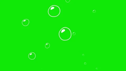 2D animated cartoon soap bubbles floating gently upward on green screen Stock Footage 328589157