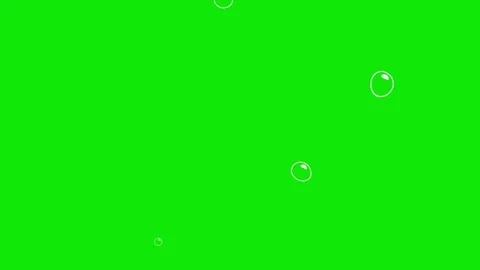 2D animated cartoon soap bubbles rising slowly on green screen chromakey 動画素材 328589158