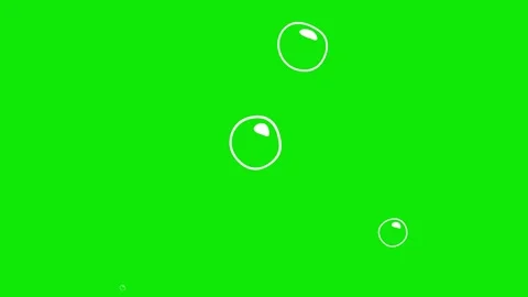 2D animated cartoon soap bubbles drifting slowly on green screen chromakey Stock Footage 328589161