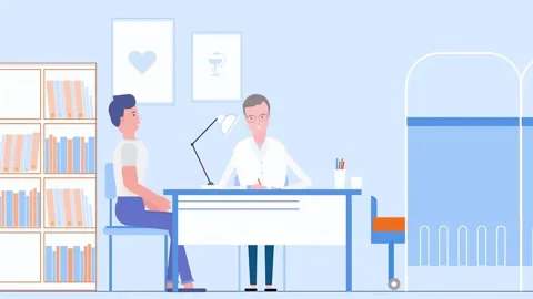 2D Animated Conversation Between Doctor And Patient Vídeos de archivo 306514705