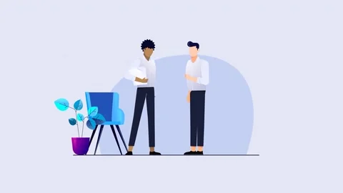 2d Animated Conversation Scene Of Between Two Businessmen Vídeos de archivo 262176215