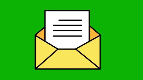 2d Animated Envelope Letter Opening Green Screen Video stock 316474781
