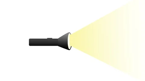 A 2D animated flashlight turning on and off with a light beam Stock Footage 330517005