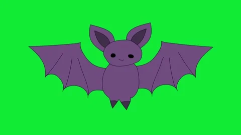 2D Animated Flying Bat Green Screen Loop - High Quality VFX Overlay Video stock 319405285