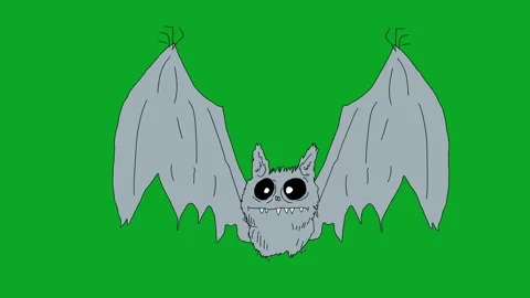2D Animated Flying Bat Green Screen Loop - High Quality VFX Overlay Video stock 319405427