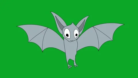 2D Animated Flying Bat Green Screen Loop - High Quality VFX Overlay Stock Footage 319405460