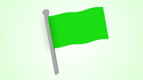 2D Animated Green Flag Waving Animation. Waving Green Flag. 4K Stock Footage 288014991