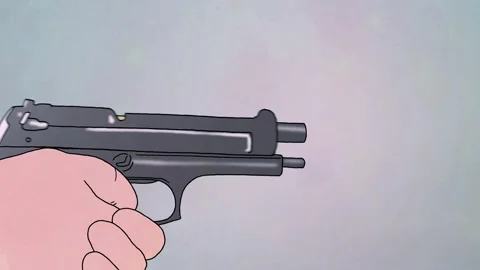 2D Animated Gunshot Slow Motion 01 Stock Footage 229451921
