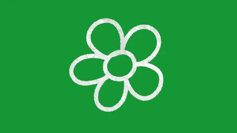 2D Animated Hand Drawn Flower Doodle on Green Screen Background 库存影片 334579555