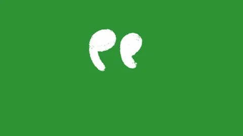 2D Animated Hand Drawn Quotation Mark Icon on Green Screen Stock Footage 330536797