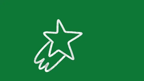 2D Animated Hand Drawn Shooting Star Motion Graphic on Green Screen 库存影片 334579522