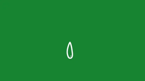 2D Animated Hand Drawn Single Raindrop Water Icon on Green Screen Stockbeeldmateriaal 334579429