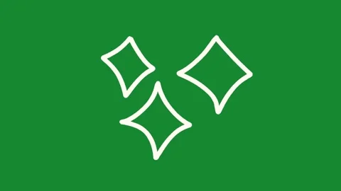 2D Animated Hand Drawn Sparkle Stars Cluster on Green Screen Stockbeeldmateriaal 334579460