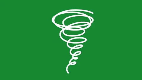 2D Animated Hand Drawn Tornado Cyclone Weather Effect on Green Screen 库存影片 334579465