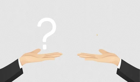 2D animated hands with question mark and light bulb appears on white background Stock Footage 318019997