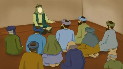 2d animated lively cartoon characters having a meeting, green screen. Stock Footage 295536245