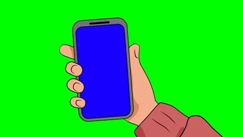 2D animated man sliding mobile phone, flipping pages on green screen. Stock Footage 295535594