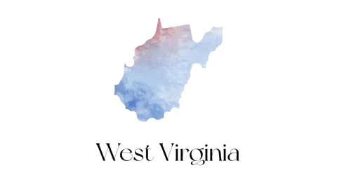 2d animated map showing the state of West Virginia from the united state of Video stock 150765859