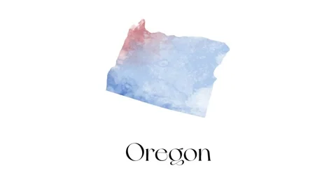 2d animated map showing the state of Oregon from the united state of america. 2d Video stock 150767997