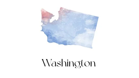 2d animated map showing the state of Washington from the united state of america Stock Footage 150768725