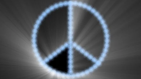 2D animated peace symbol. 스톡 동영상 118880513