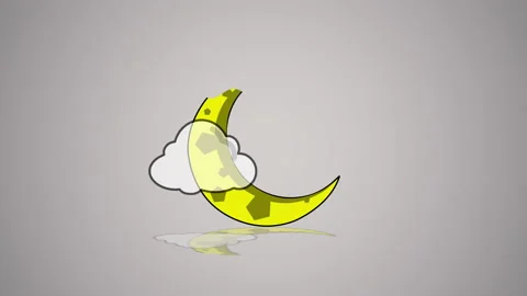 2D Animated Ramadan crescent moon Stock Footage 232069912