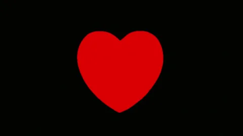 2d Animated Red Heart Beating Animation on Black Background Stock Footage 317170562
