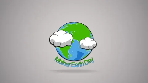 2D Animated rotation earth with clouds for earth day. Stock Footage 231595206