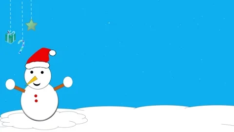 2D animated snowman character. snow. ornamen christmas Stock Footage 288550742