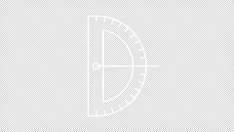 2D animated thin line white protractor icon Video stock 274258258