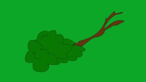 2D Animated Tree Branch Swaying Green Screen Loop - Wind Movement Background VFX Stock Footage 319405451