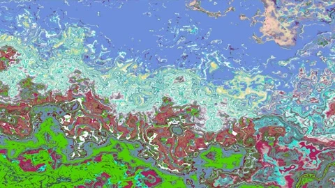 2D animation of abstract movements of digital painting, turbulence of mottled Stock Footage 128660910