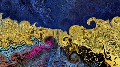 2D animation of abstract movements of digital painting, turbulence of mottled Stock Footage 128666124