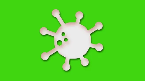2D animation of appearance and disappearance of virus on green background. Stock-Footage 263142728