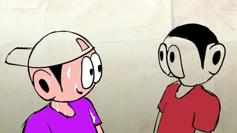 2d animation Awkward Handshake Due to Hyperhidrosis Stock Footage 295479683