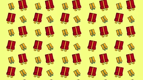 2d animation of birthday gift pattern for background Stock Footage 300573410