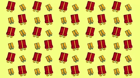 2d animation of birthday gift pattern for background Stock Footage 300573492