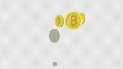 2D animation of Bitcoins popup, motion graphic with an aplha channel Stockbeeldmateriaal 261156580