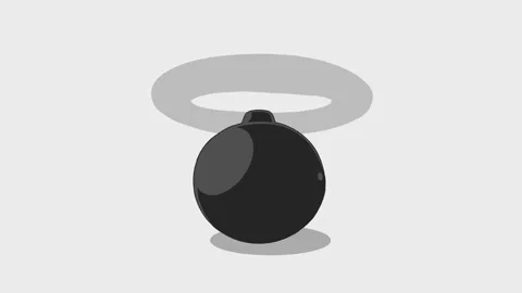 2D Animation black bomb Stock Footage 138252812
